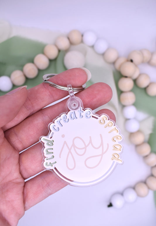 Find Create Spread Joy Keychain, 2x1.89in