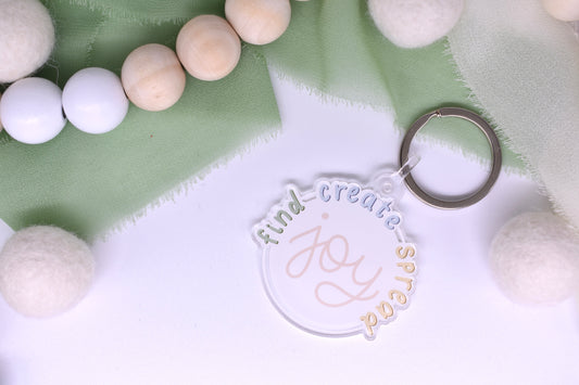 Find Create Spread Joy Keychain, 2x1.89in
