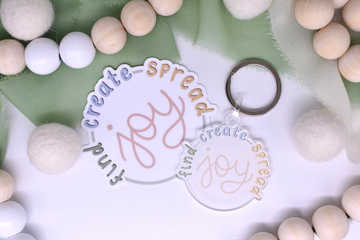 Find Create Spread Joy Keychain, 2x1.89in