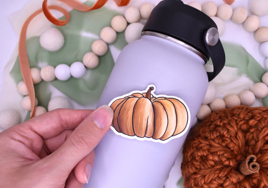 Large Pumpkin Sticker, 2.5x1.7in
