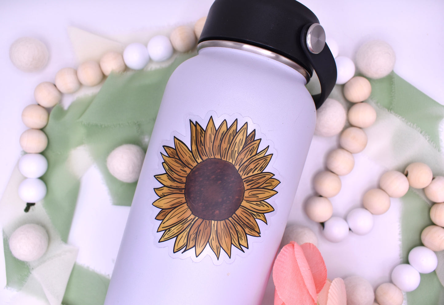 Large Sunflower Sticker, 2.98x3in