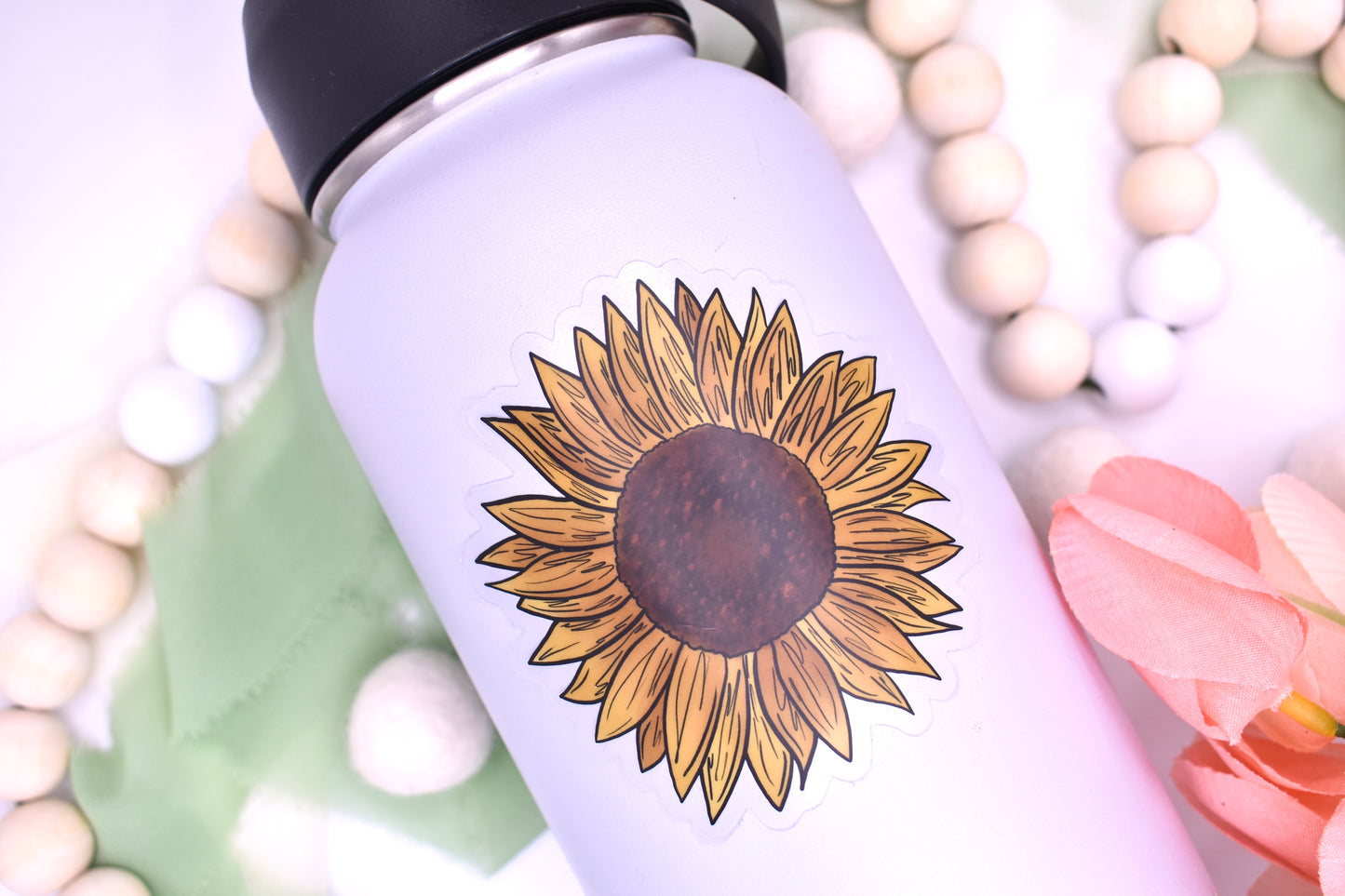 Large Sunflower Sticker, 2.98x3in
