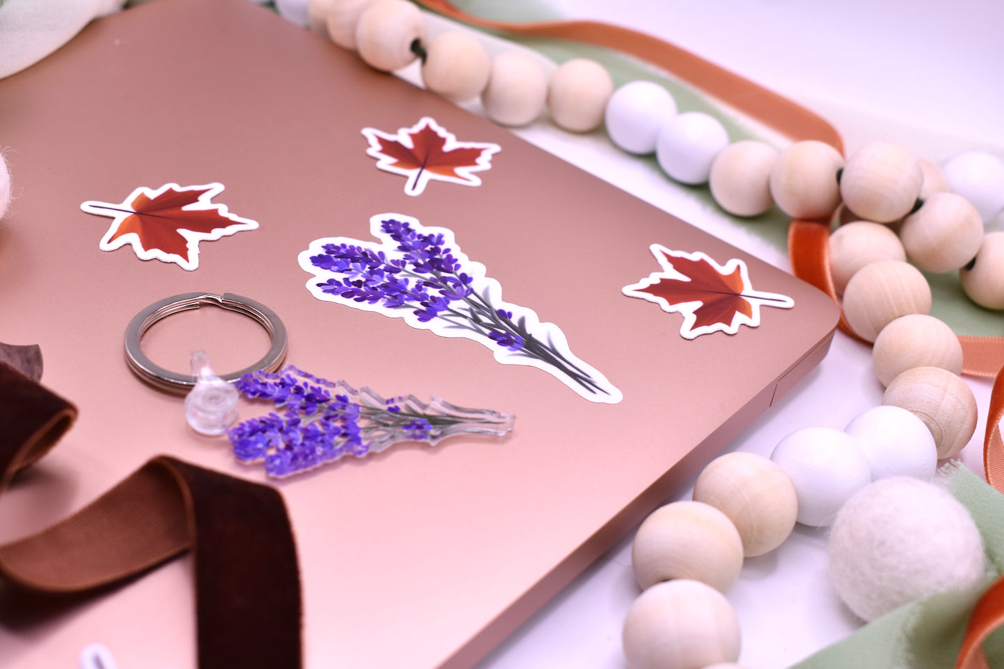 Lavender for Luck Keychain, 1x2in