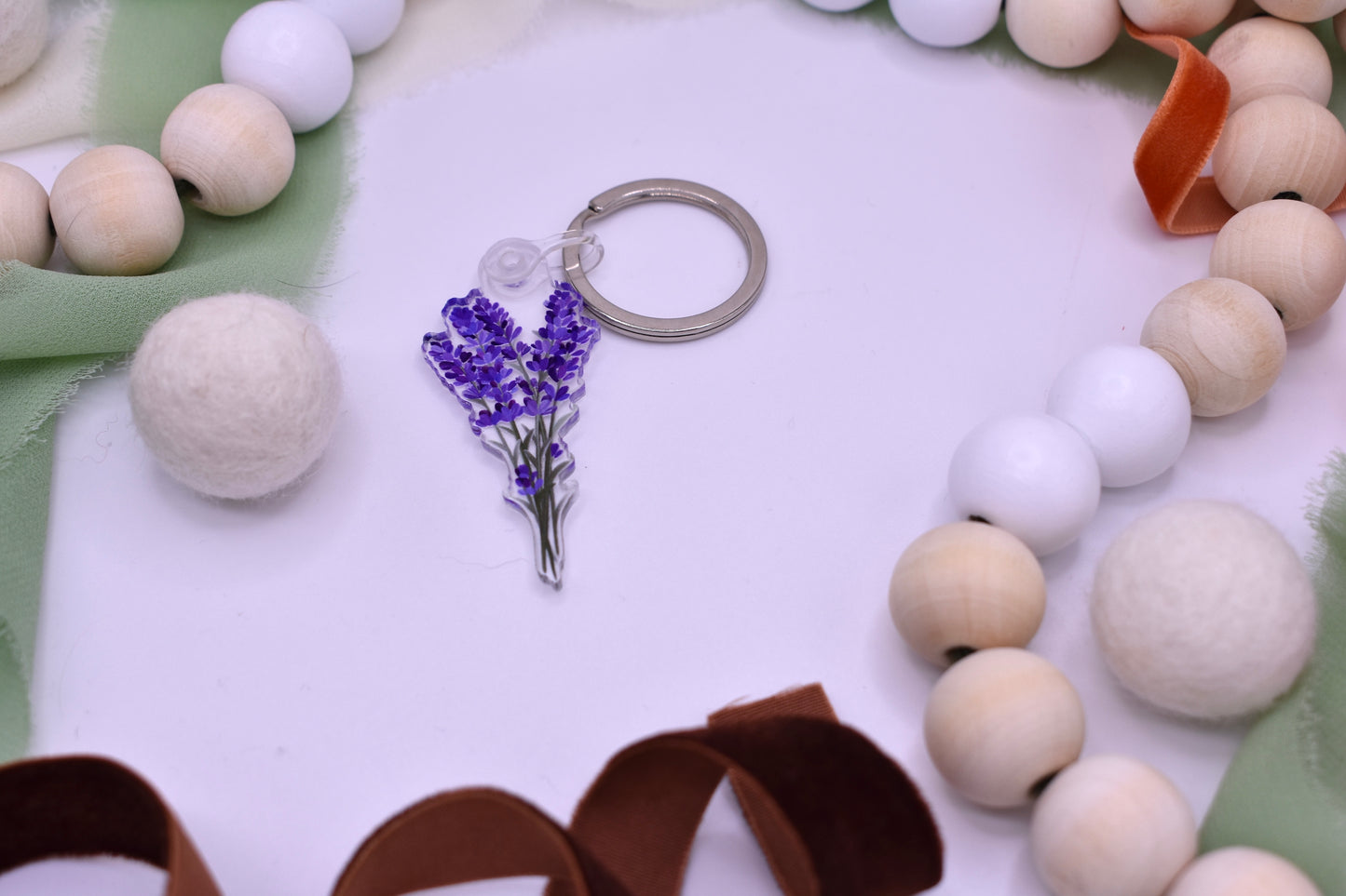 Lavender for Luck Keychain, 1x2in