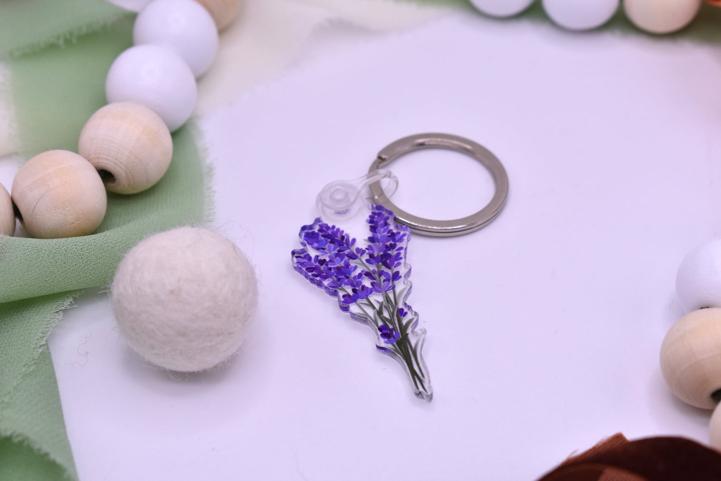 Lavender for Luck Keychain, 1x2in