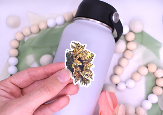 Mini Sunflower Sticker,  1.61x2in