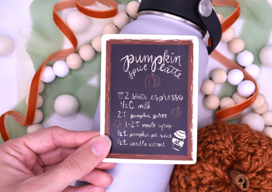 Pumpkin Spice Latte Sticker, 3x3.97in