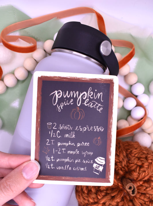 Pumpkin Spice Latte Sticker, 3x3.97in