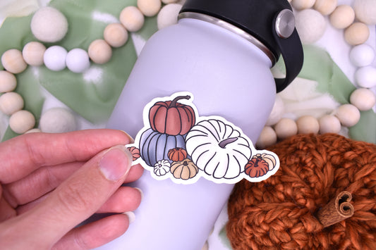 Pumpkin Stack Sticker, 3x1.78in