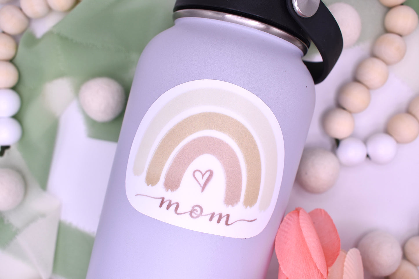Rainbow Mom Sticker, 3x2.43in