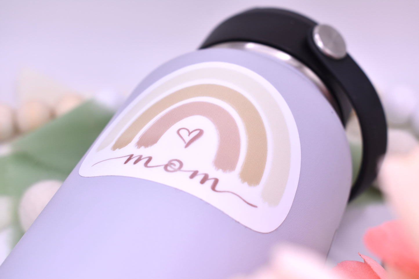 Rainbow Mom Sticker, 3x2.43in