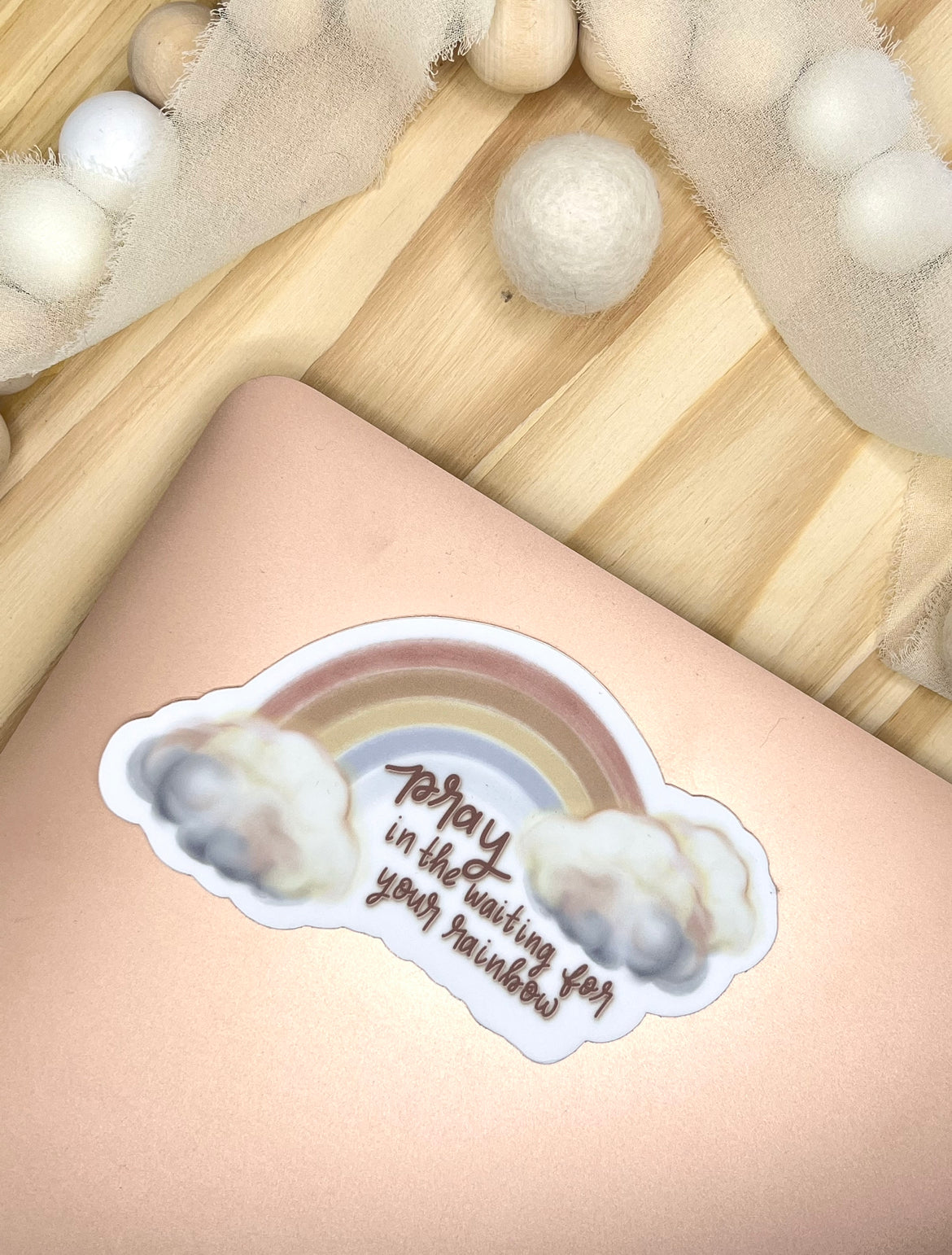 Rainbow Prayer Sticker, 4x2.55in