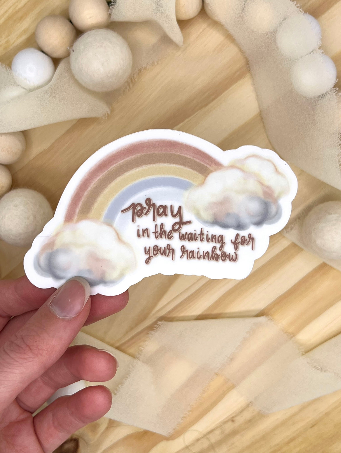 Rainbow Prayer Sticker, 4x2.55in