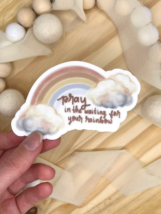 Rainbow Prayer Sticker, 4x2.55in