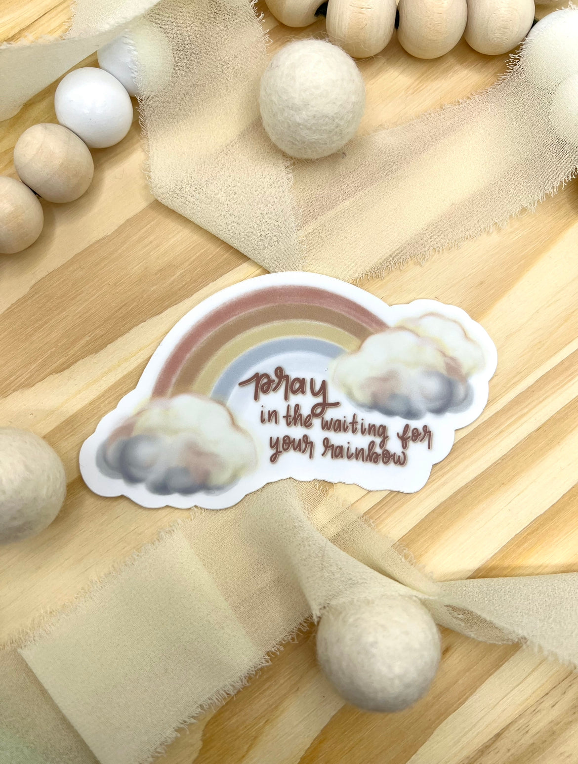 Rainbow Prayer Sticker, 4x2.55in