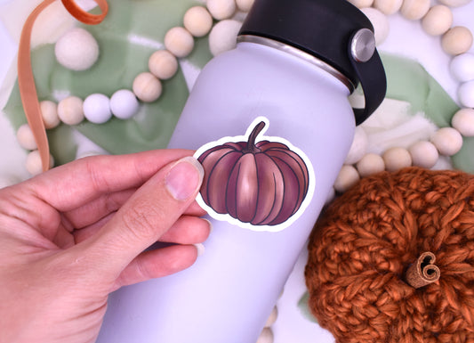 Red Pumpkin Sticker, 2x1.77in