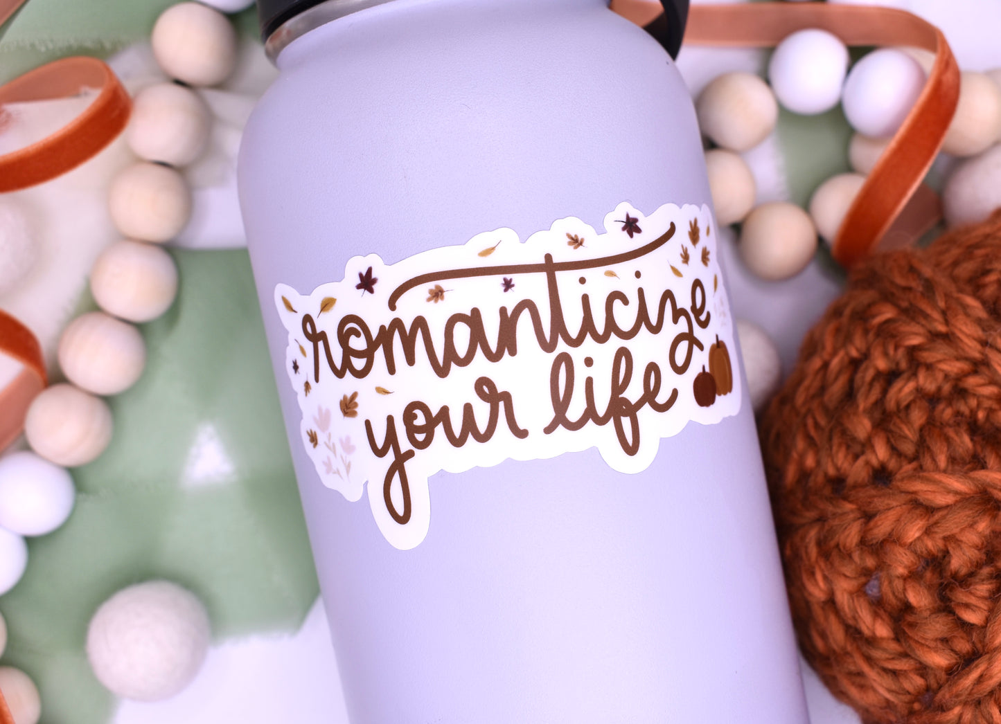 Romanticize Your Life Sticker, 4x2.11in