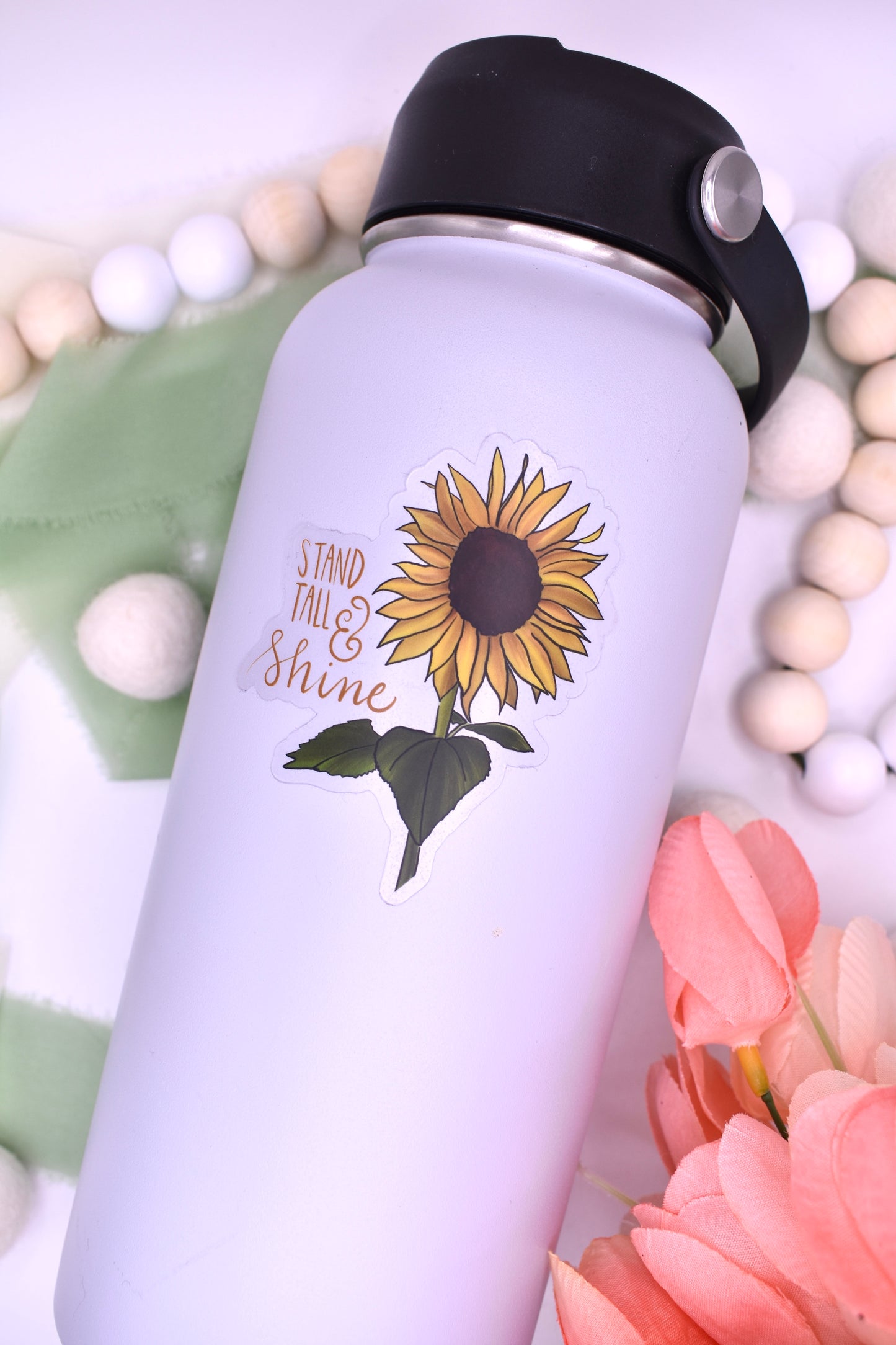Stand Tall and Shine Sunflower Sticker, 2.49x3in