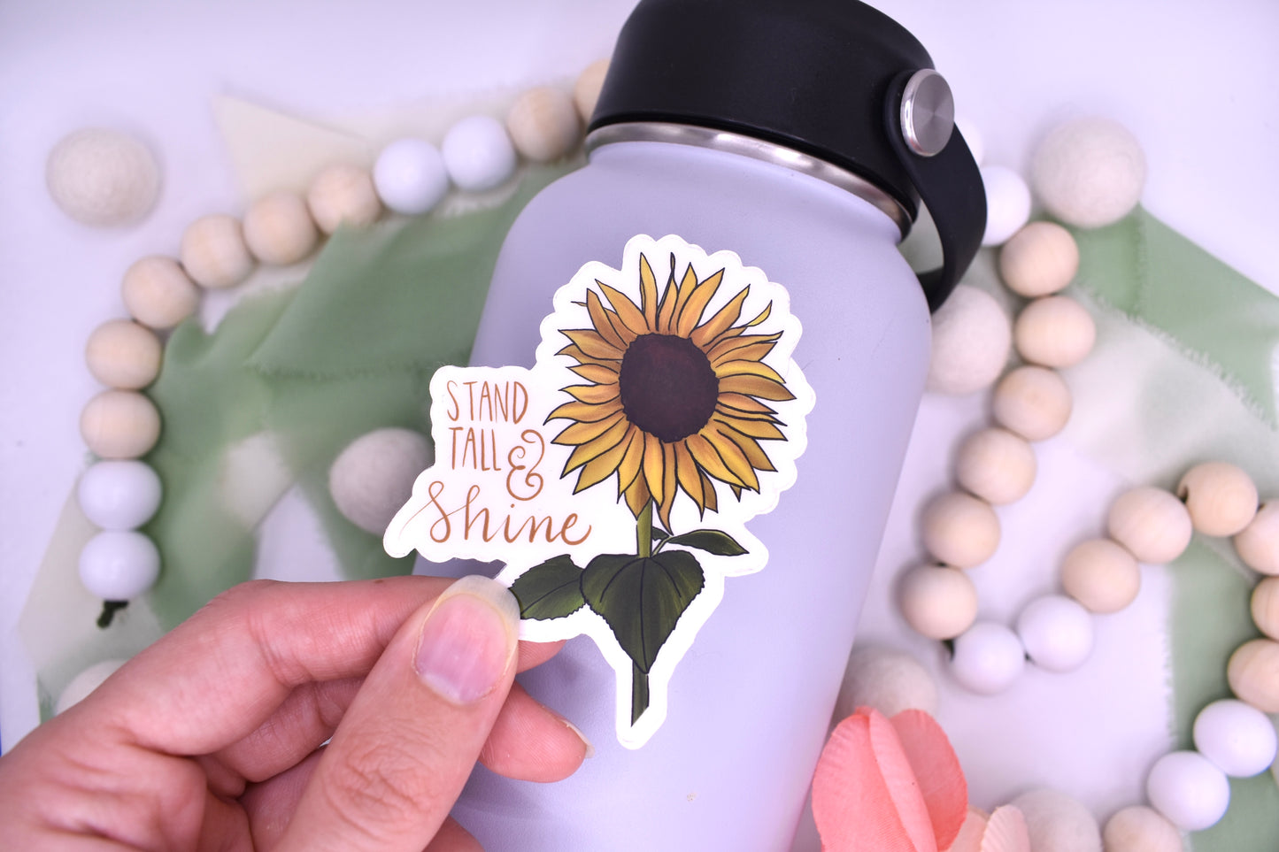Stand Tall and Shine Sunflower Sticker, 2.49x3in