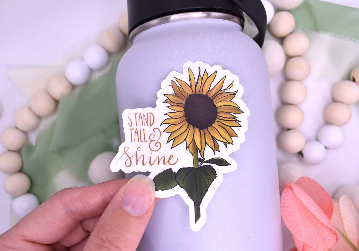 Stand Tall and Shine Sunflower Sticker, 2.49x3in