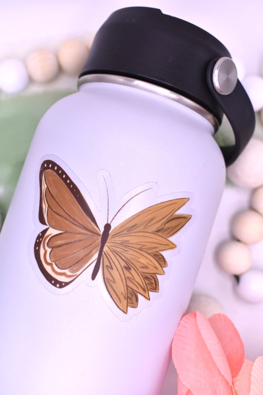 Sunflower Butterfly Sticker, 3x2.25in