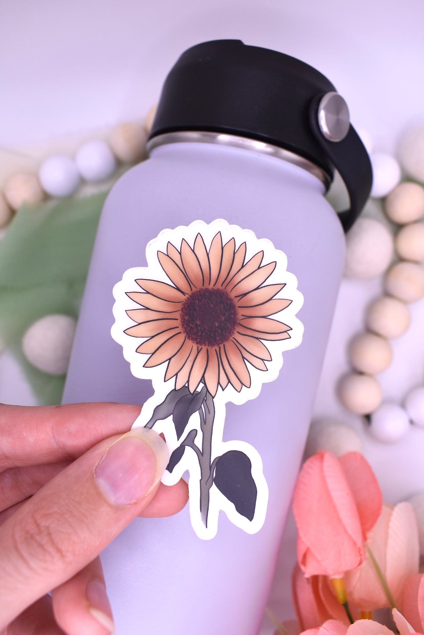 Sunny Sunflower Sticker, 1.77x3in