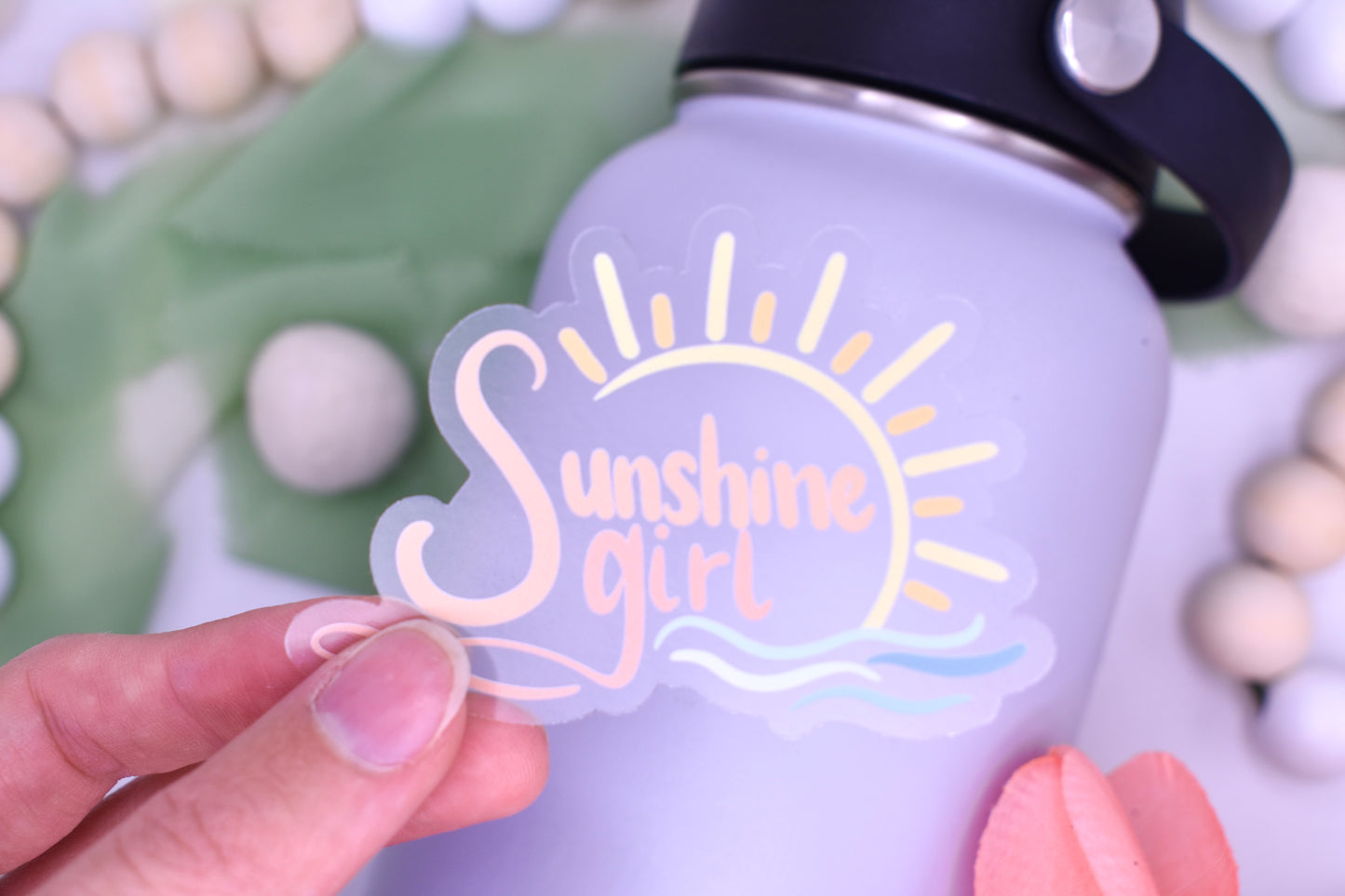 Sunshine Girl Sticker, 3x2.06in