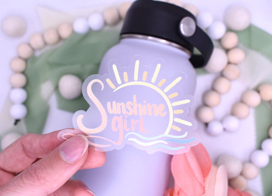 Sunshine Girl Sticker, 3x2.06in