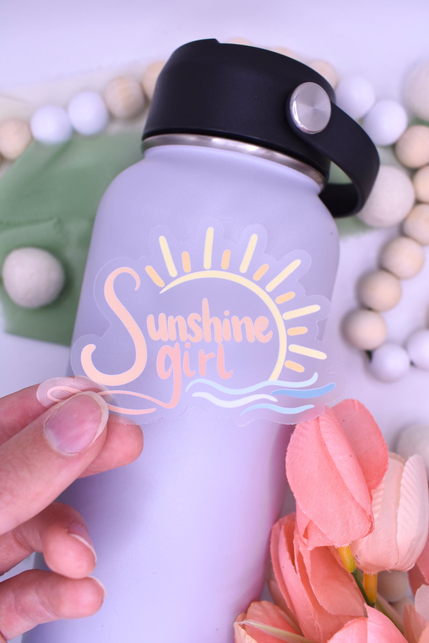 Sunshine Girl Sticker, 3x2.06in
