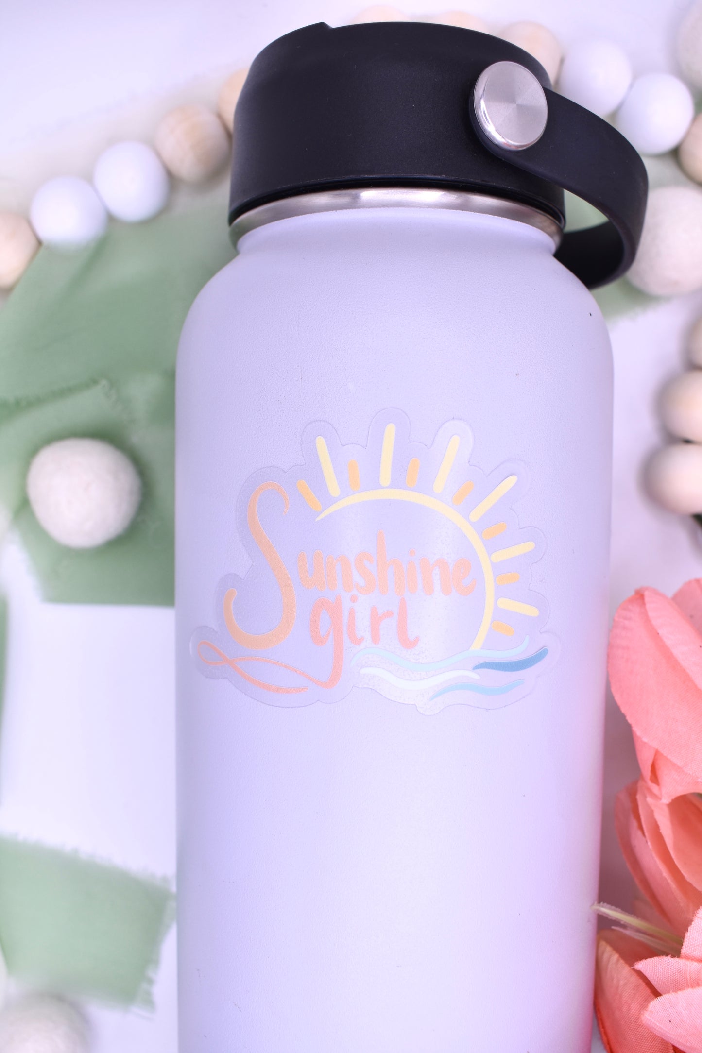Sunshine Girl Sticker, 3x2.06in