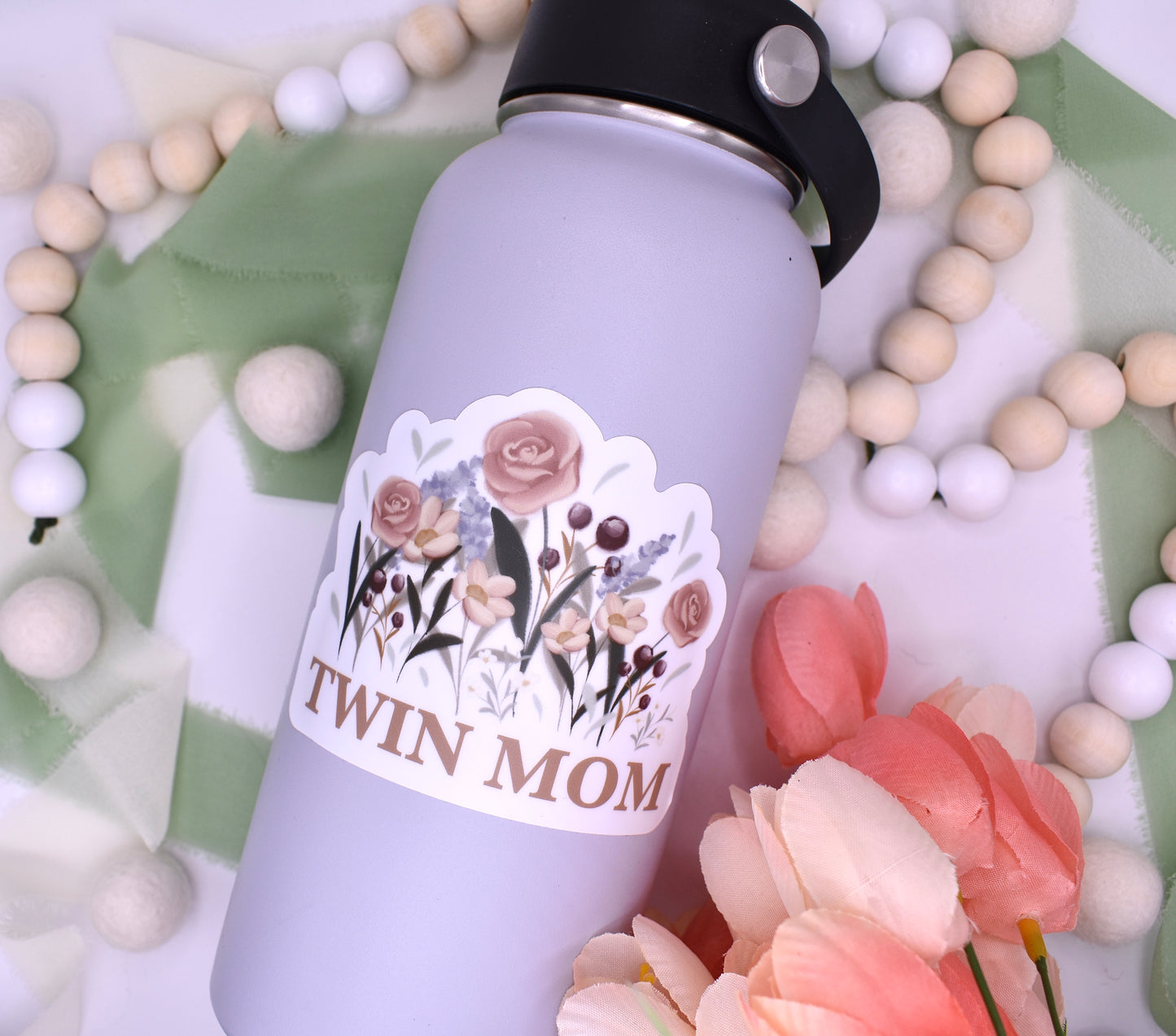 Twin Mom Sticker, 4x3.18in