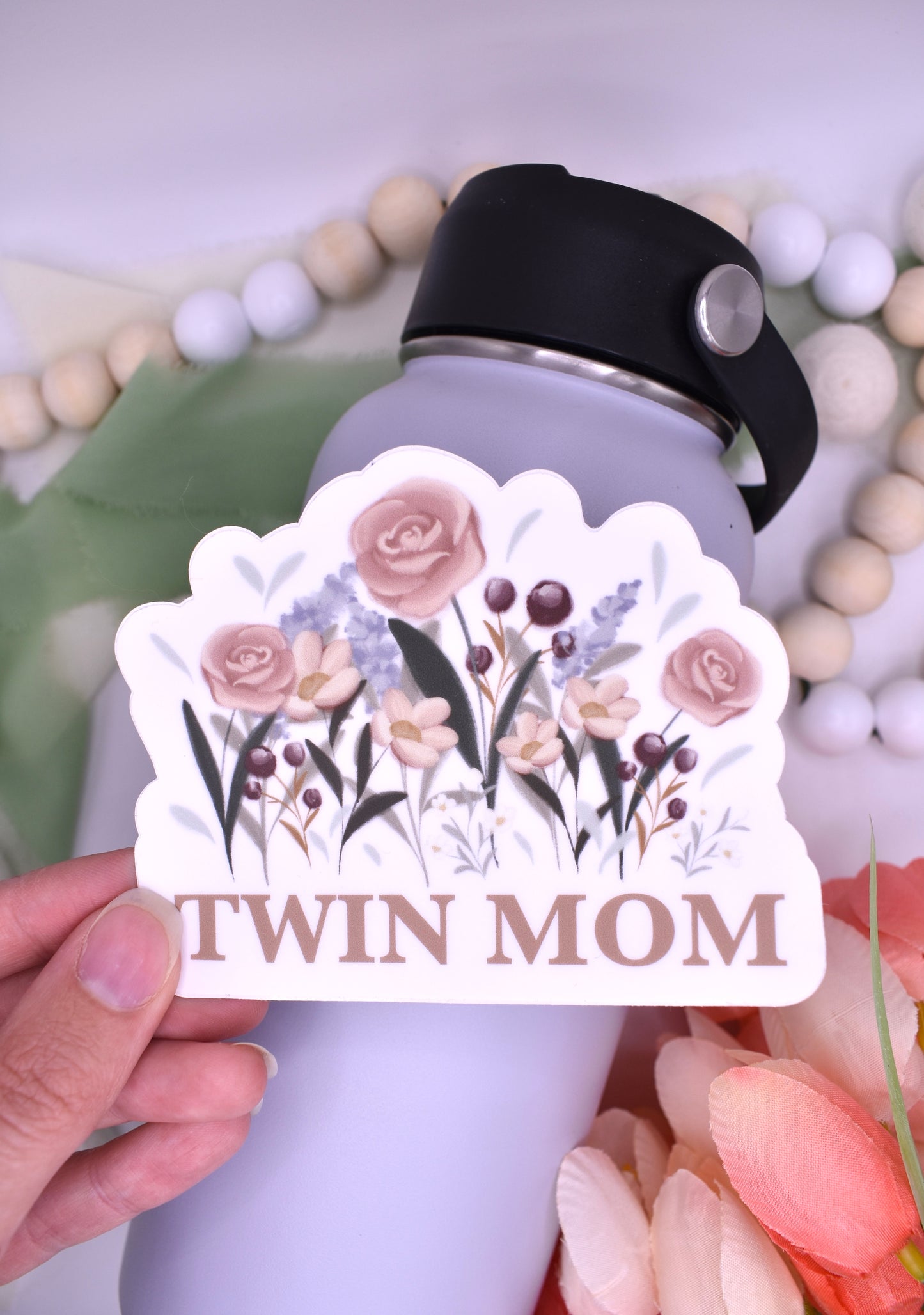 Twin Mom Sticker, 4x3.18in