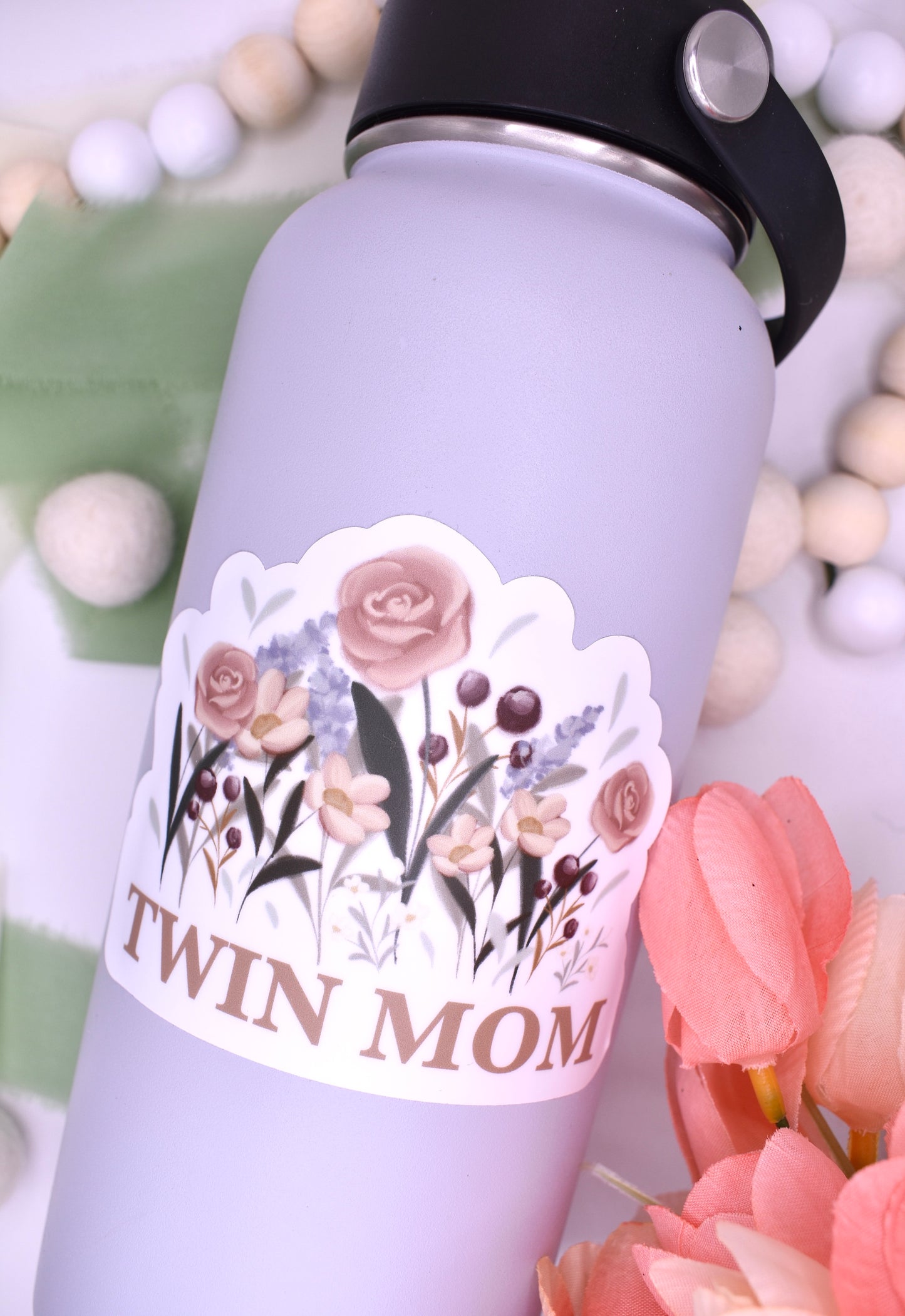 Twin Mom Sticker, 4x3.18in