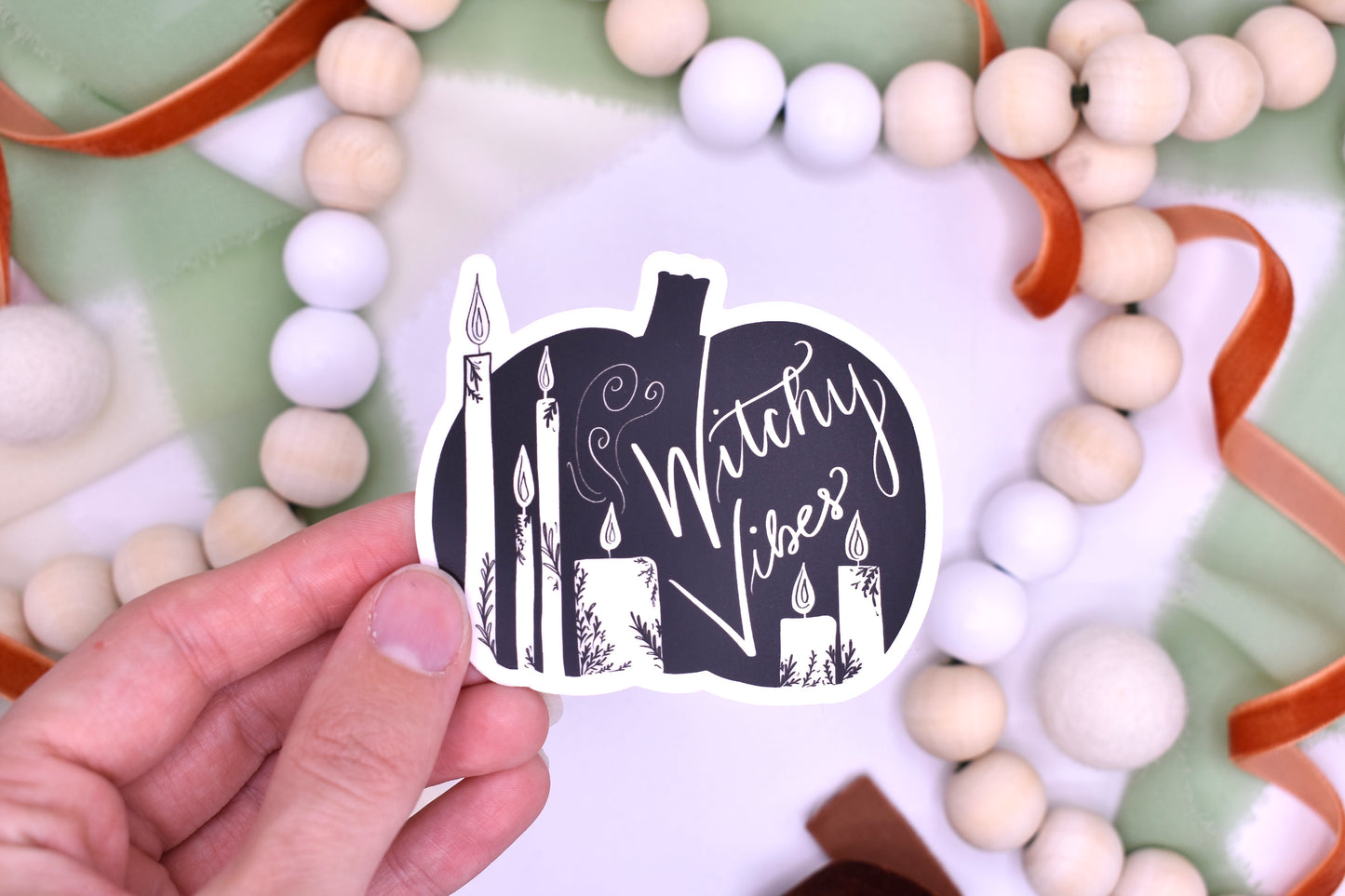 Witchy Vibes Sticker, 3x2.57in