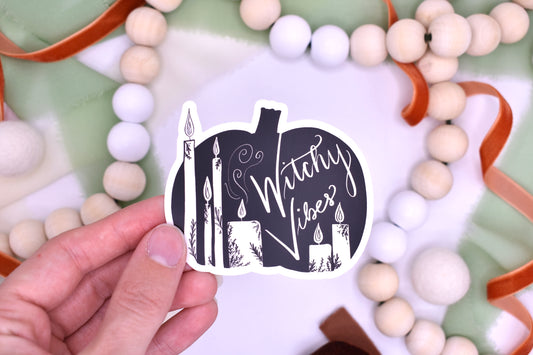 Witchy Vibes Sticker, 3x2.57in