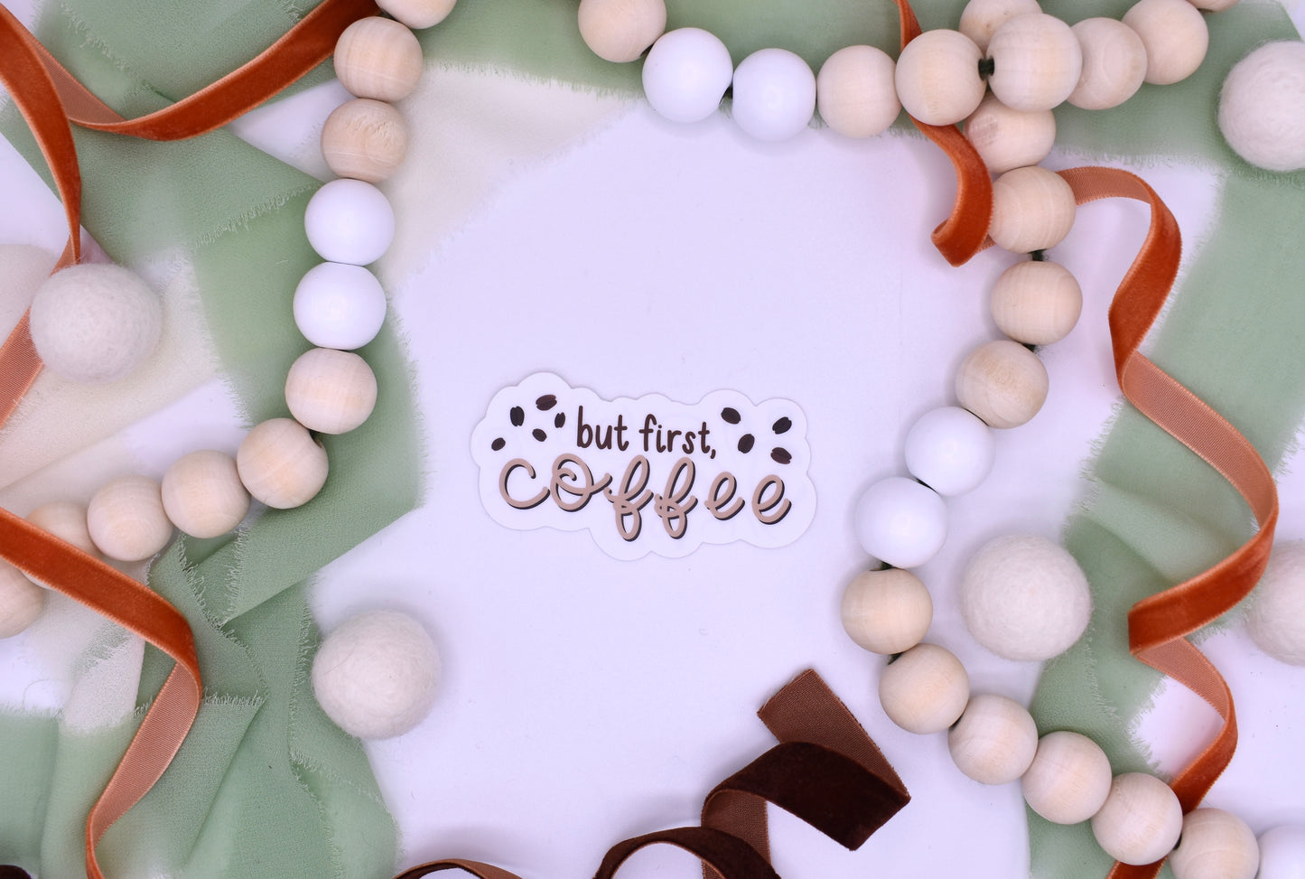 But First Coffee Sticker, 3x1.58in