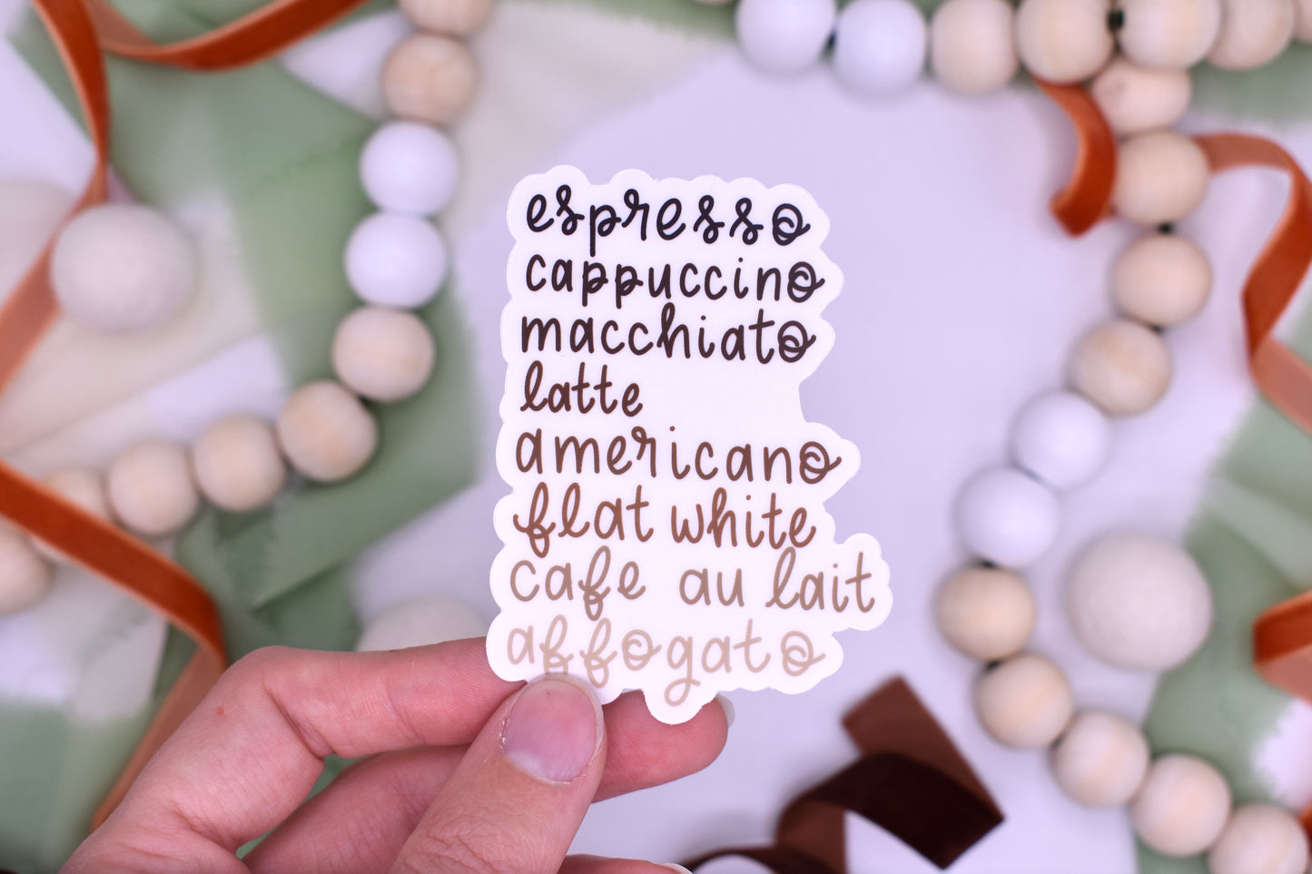 Coffee List Sticker, 2.2x3in