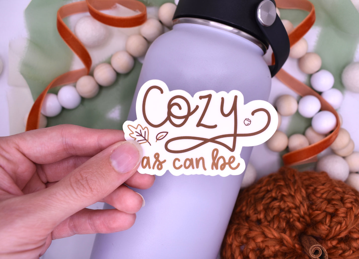 Cozy as can be Sticker, 3x1.88in